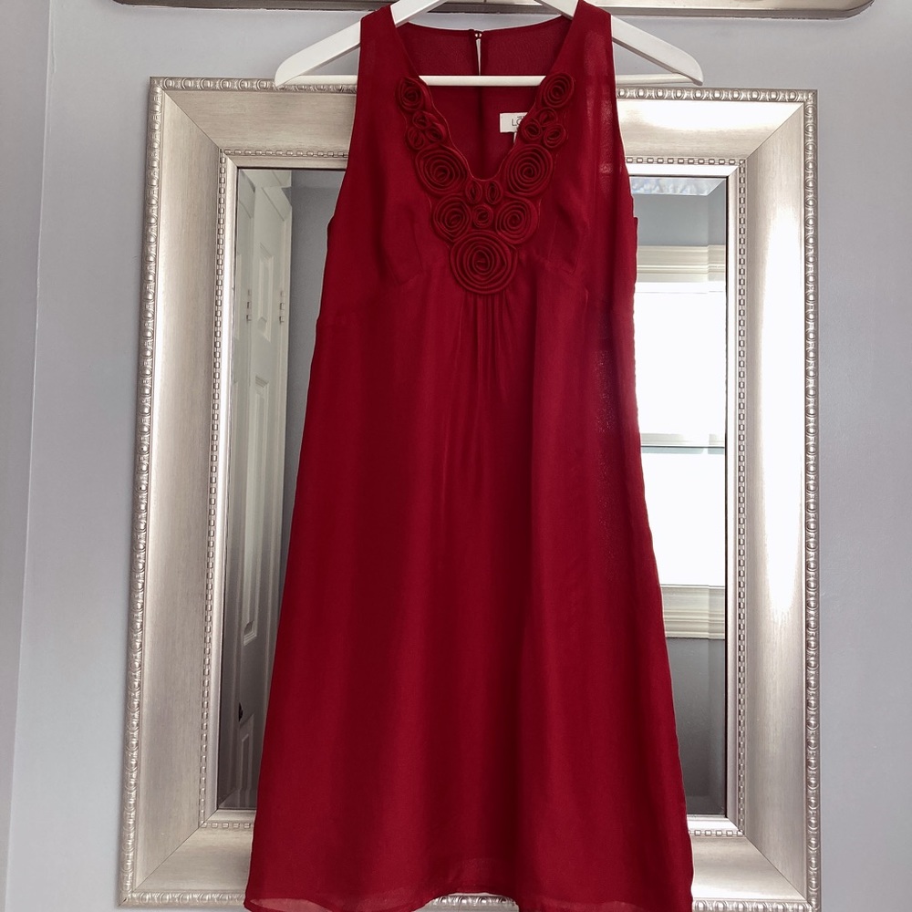 Ann Taylor Loft V-neck Sleeveless Chiffon Dress
